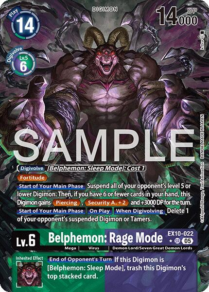 Belphemon: Rage Mode [EX10-022] (Alternate Art) [Sinister Order]
