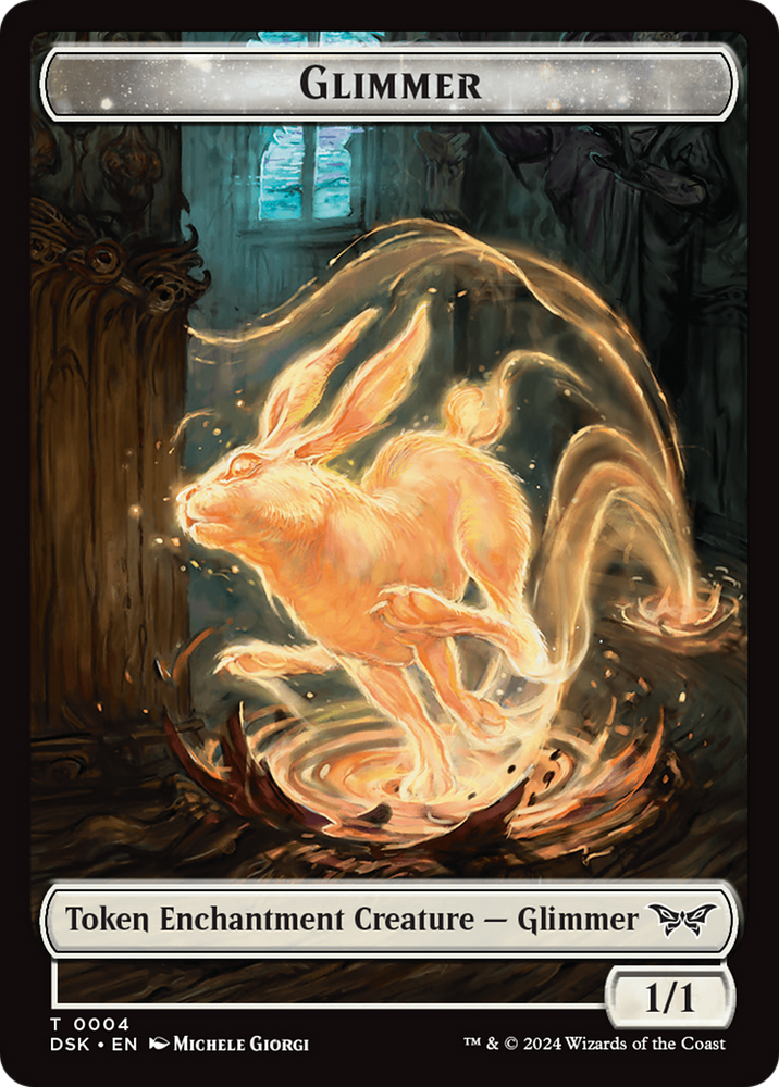 Horror // Glimmer Double-Sided Token [Duskmourn: House of Horror Tokens] 