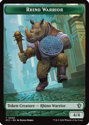 Rhino Warrior // Elemental (0009) Double-Sided Token [Lorwyn Eclipsed Tokens]