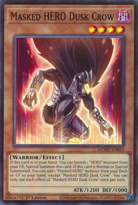 Masked HERO Dusk Crow [MZMU-EN014] Super Rare
