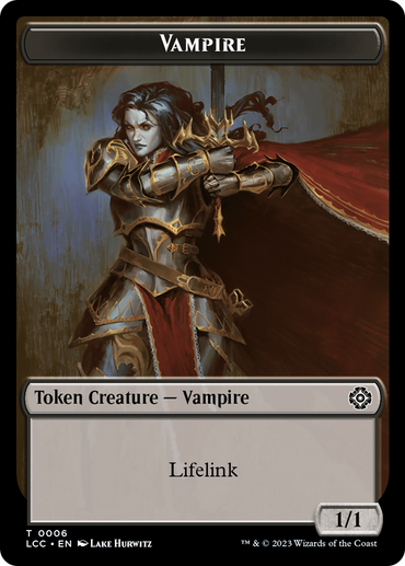 Vampire (0006) // Vampire Demon Double-Sided Token [The Lost Caverns of Ixalan Commander Tokens] 