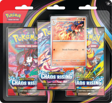 Preorden | Mega Evolution: Chaos Rising 3 Pack Blister (Charmeleon)