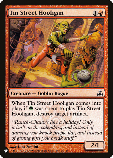 Tin Street Hooligan [The List Reprints] 