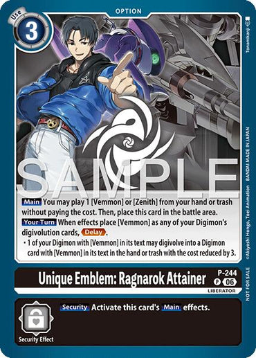 Unique Emblem: Ragnarok Attainer [P-244] (Official Store Tournament 2026 Vol. 3 Participant) [Promotional Cards]
