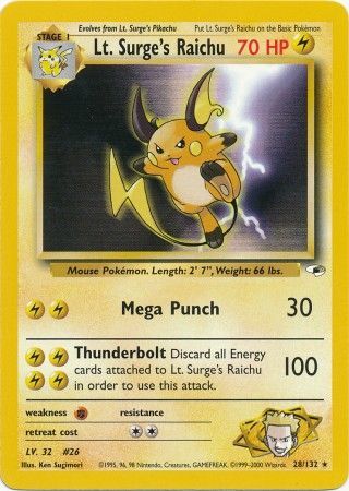 Lt. Surge's Raichu (28/132) [Gym Heroes Unlimited] 