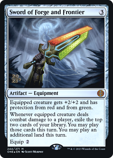 Sword of Forge and Frontier [Phyrexia: All Will Be One Prerelease Promos] 