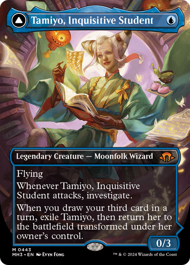 Tamiyo, Inquisitive Student // Tamiyo, Seasoned Scholar (Borderless) [Modern Horizons 3] 