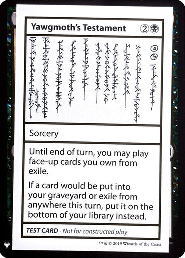 Yawgmoth's Testament [Mystery Booster Playtest Cards] 
