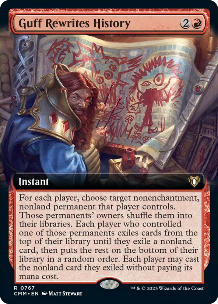 Guff Rewrites History (Extended Art) [Commander Masters] 