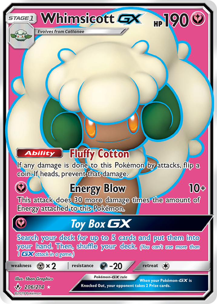 Whimsicott GX (206/214) [Sun &amp; Moon: Unbroken Bonds] 