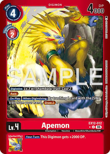 Apemon [EX12-012] (Limited Foil) [Digital World Shambala]