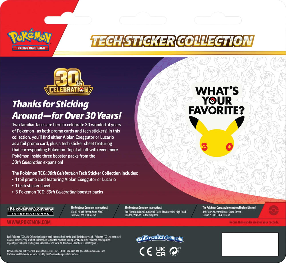 Pokémon TCG: 30th Celebration Tech Sticker Collection [Lucario] [Español]