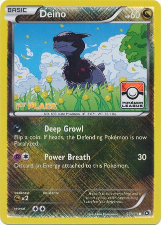 Deino (97/113) (League Promo 1st Place) [Black &amp; White: Legendary Treasures] 