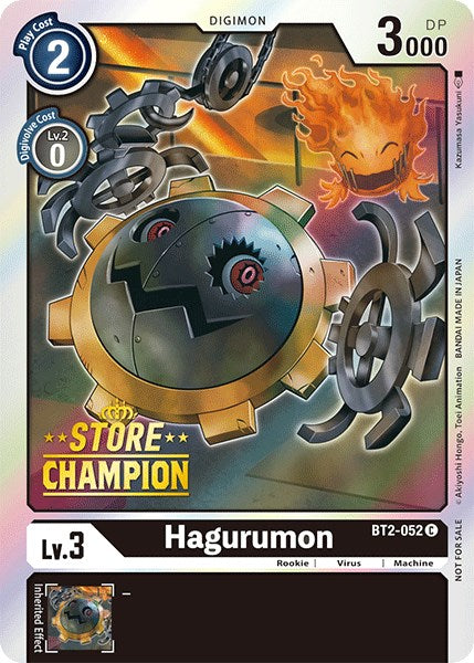 Hagurumon [BT2-052] (Store Champion) [Release Special Booster Promos] 