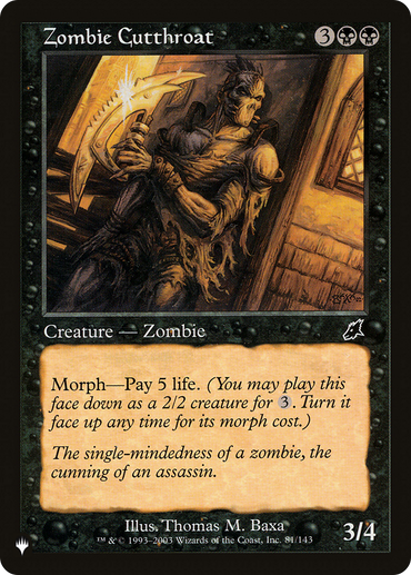 Zombie Cutthroat [The List Reprints] 