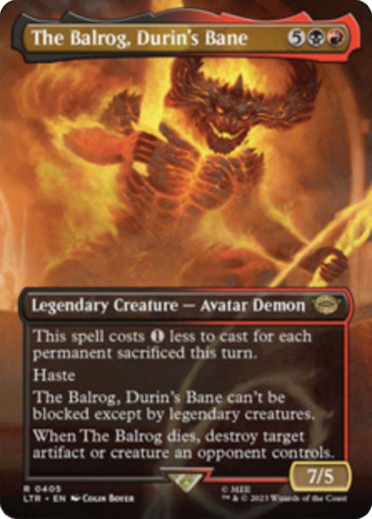 The Balrog, Durin's Bane (Borderless Alternate Art) [The Lord of the Rings: Tales of Middle-Earth] 