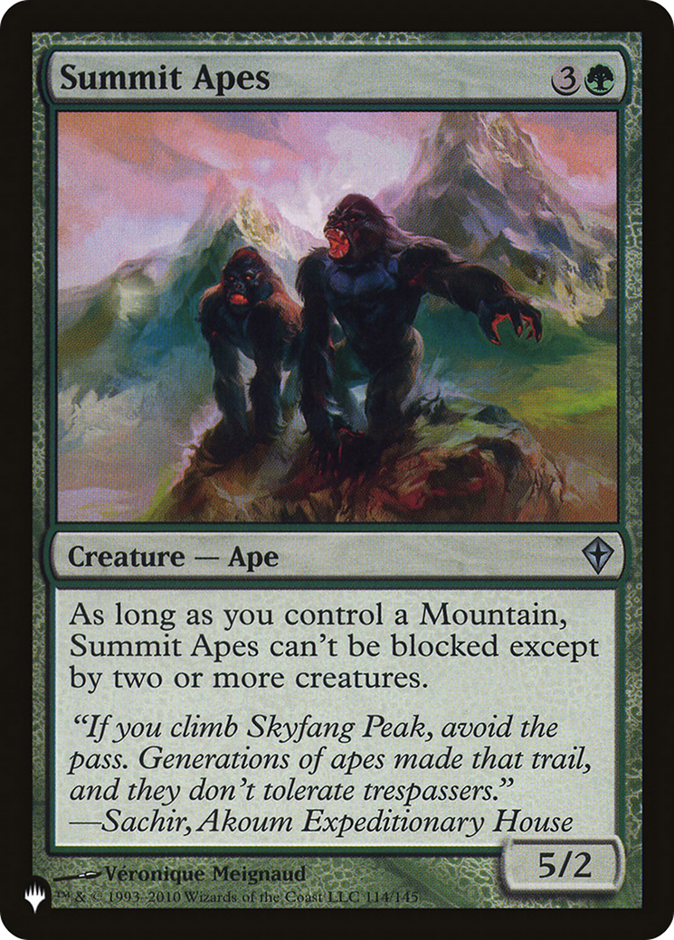 Summit Apes [The List Reprints] 