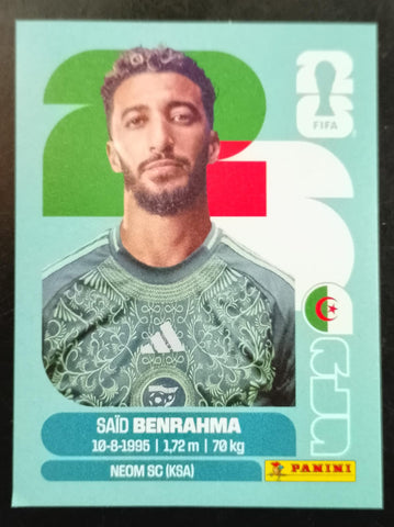 #ALG016 | Panini | Fifa World Cup Stickers | 2026 | Saíd BENRAHMA | Algeria