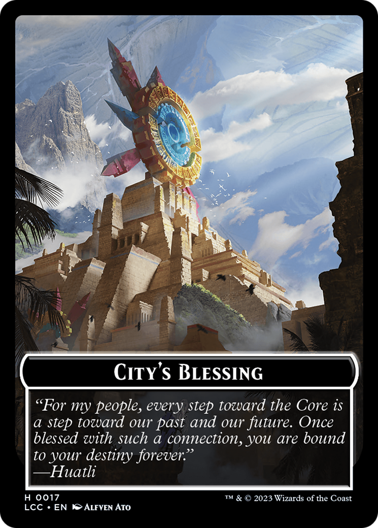 City's Blessing // Dinosaur Double-Sided Token [The Lost Caverns of Ixalan Commander Tokens] 