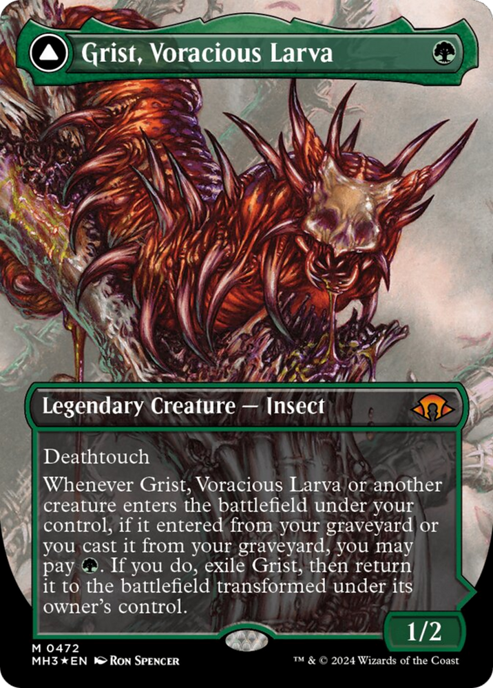 Grist, Voracious Larva // Grist, the Plague Swarm (Borderless) (Textured Foil) [Modern Horizons 3] 