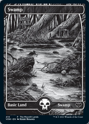 Swamp (The Moonlit Lands) (Foil Etched) [Innistrad: Crimson Vow Promos] 