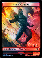 Alien // Alien Warrior Double-Sided Token (Surge Foil) [Doctor Who Tokens] 