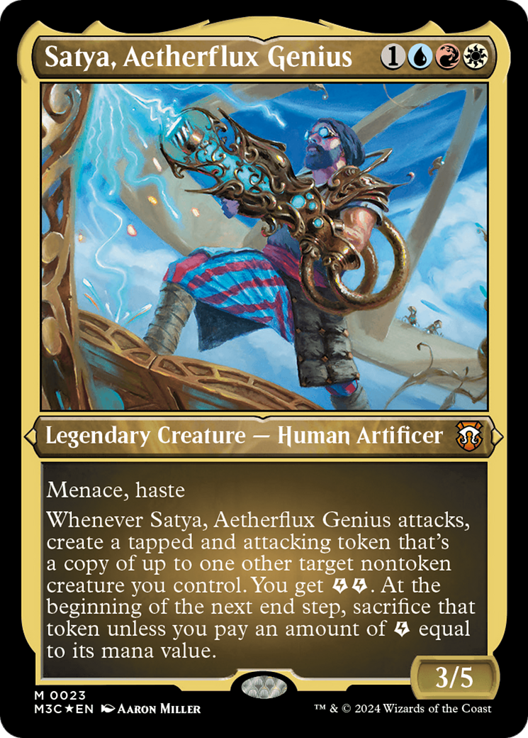 Satya, Aetherflux Genius (Foil Etched) [Modern Horizons 3 Commander] 