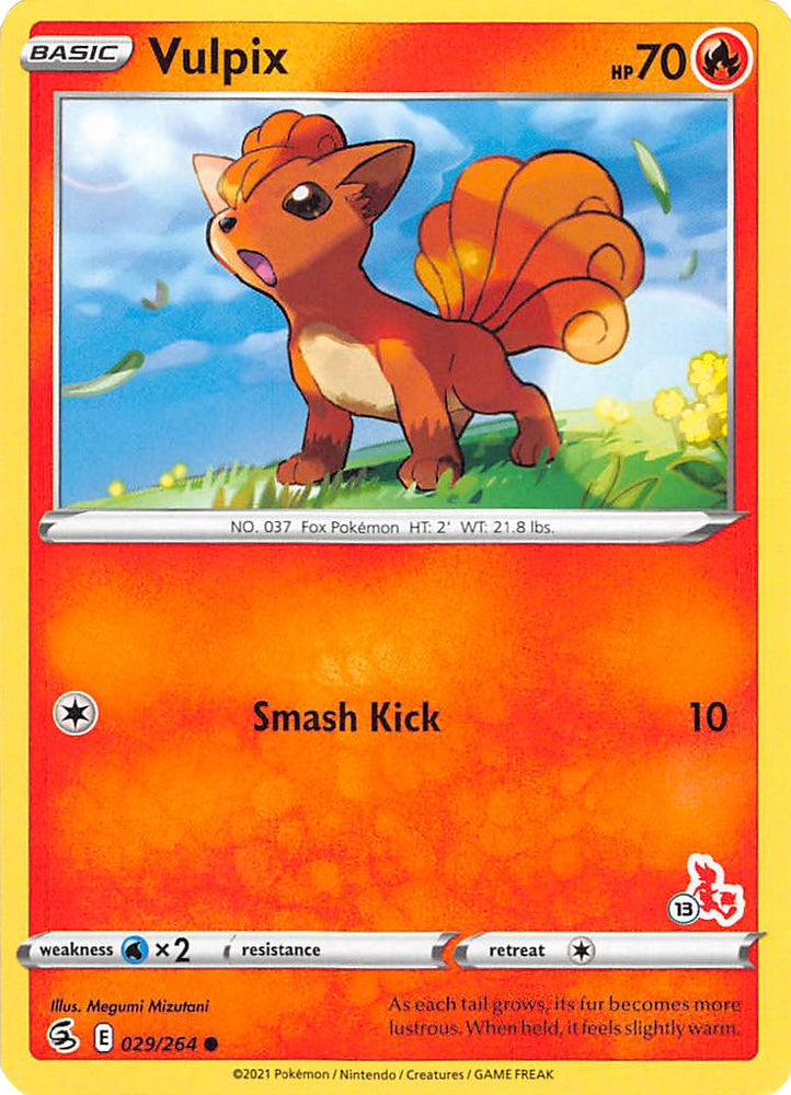 Vulpix (029/264) (Cinderace Stamp #13) [Battle Academy 2022] 
