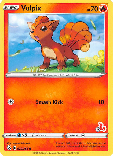 Vulpix (029/264) (Cinderace Stamp #13) [Battle Academy 2022] 