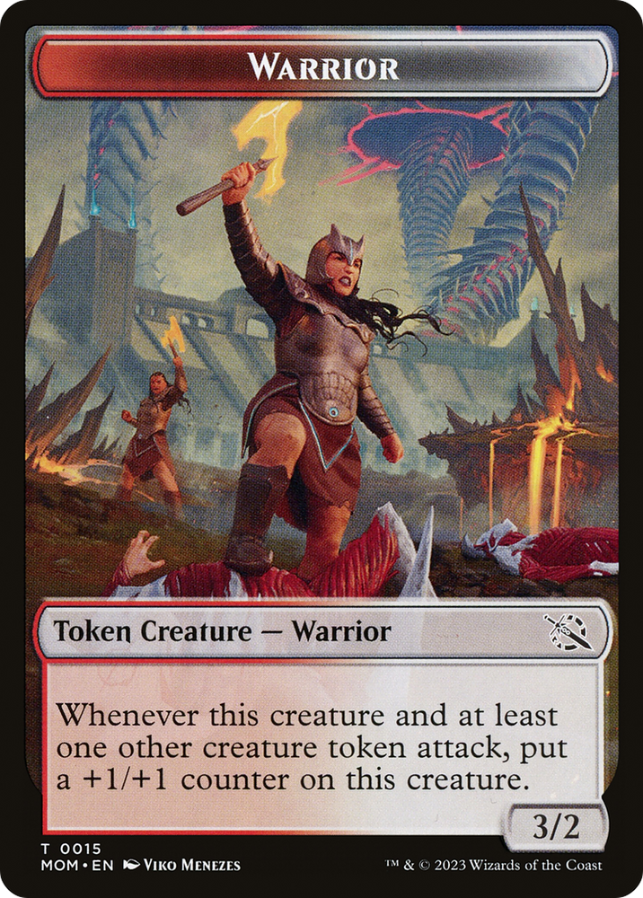 Warrior // Wrenn and Realmbreaker Emblem Double-Sided Token [March of the Machine Tokens] 