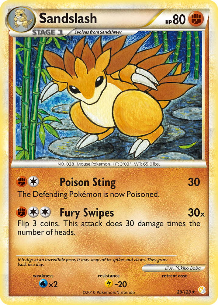Sandslash (29/123) [HeartGold &amp; SoulSilver: Base Set] 
