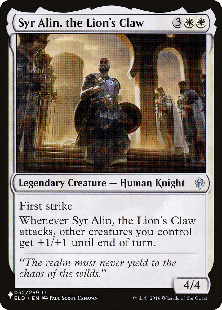 Syr Alin, the Lion's Claw [The List Reprints] 