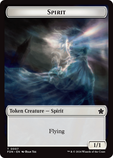 Spirit // Cat (0001) Doubled-Sided Token [Foundations Tokens] 