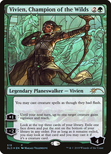 Vivien, Champion of the Wilds (Stained Glass) [Secret Lair Drop Promos] 