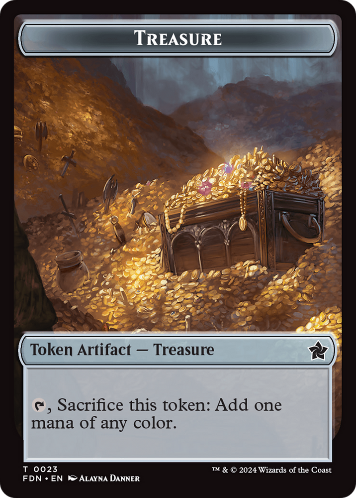 Goblin // Treasure Double-Sided Token [Foundations Tokens] 