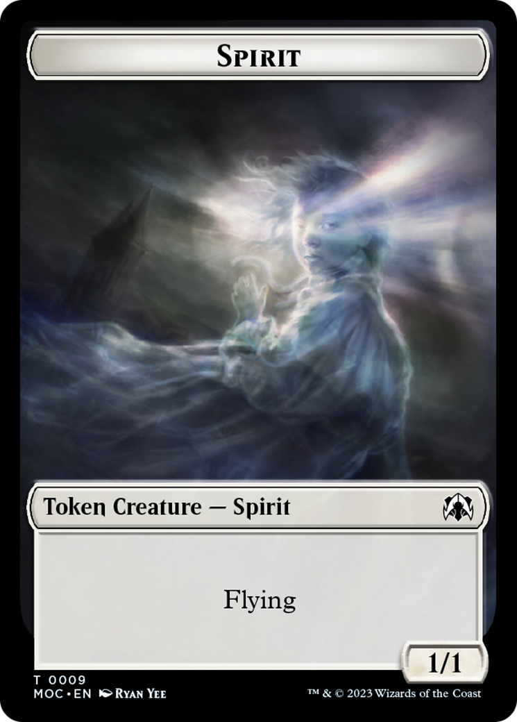 Spirit (9) // Spirit (13) Double-Sided Token [March of the Machine Commander Tokens] 