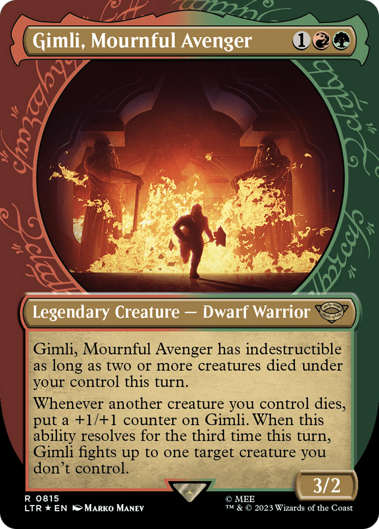 Gimli, Mournful Avenger (Showcase) (Surge Foil) [The Lord of the Rings: Tales of Middle-Earth] 