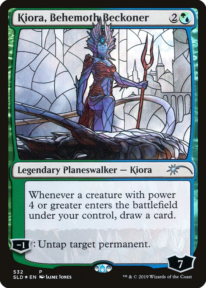 Kiora, Behemoth Beckoner (Stained Glass) [Secret Lair Drop Promos] 