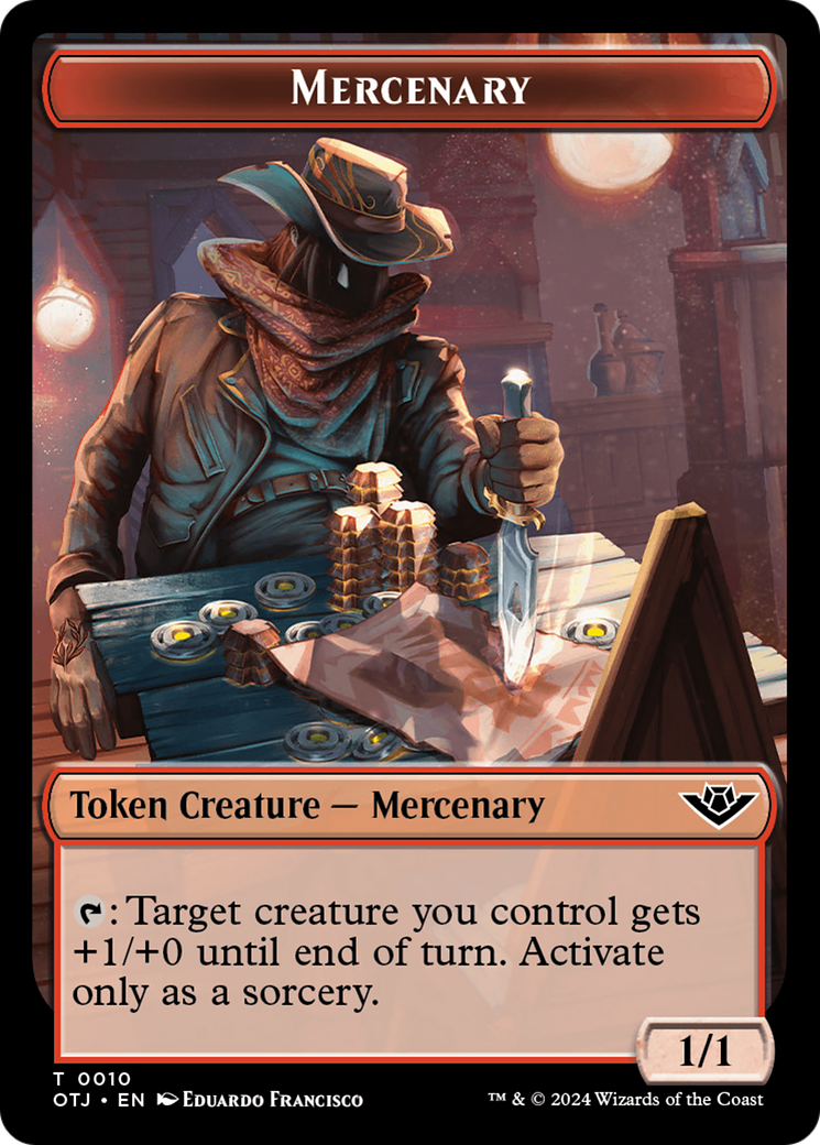 Mercenary // Vampire Rogue Double-Sided Token [Outlaws of Thunder Junction Tokens] 