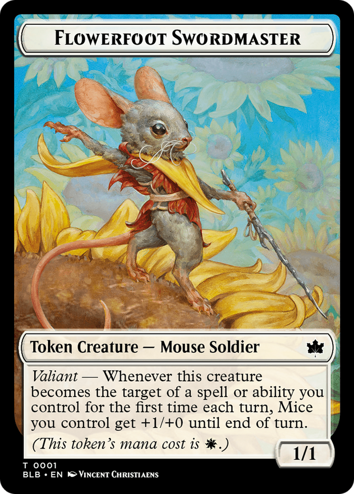Rabbit // Flowerfoot Swordmaster Double-Sided Token [Bloomburrow Tokens] 