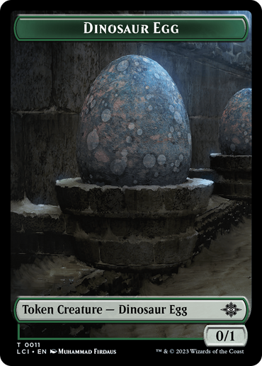 Dinosaur Egg // Dinosaur (0010) Double-Sided Token [The Lost Caverns of Ixalan Tokens] 