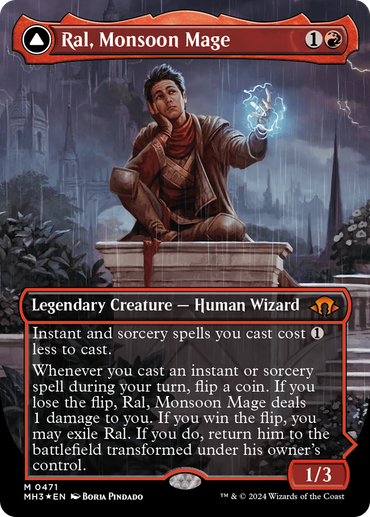 Ral, Monsoon Mage // Ral, Leyline Prodigy (Borderless) (Textured Foil) [Modern Horizons 3] 