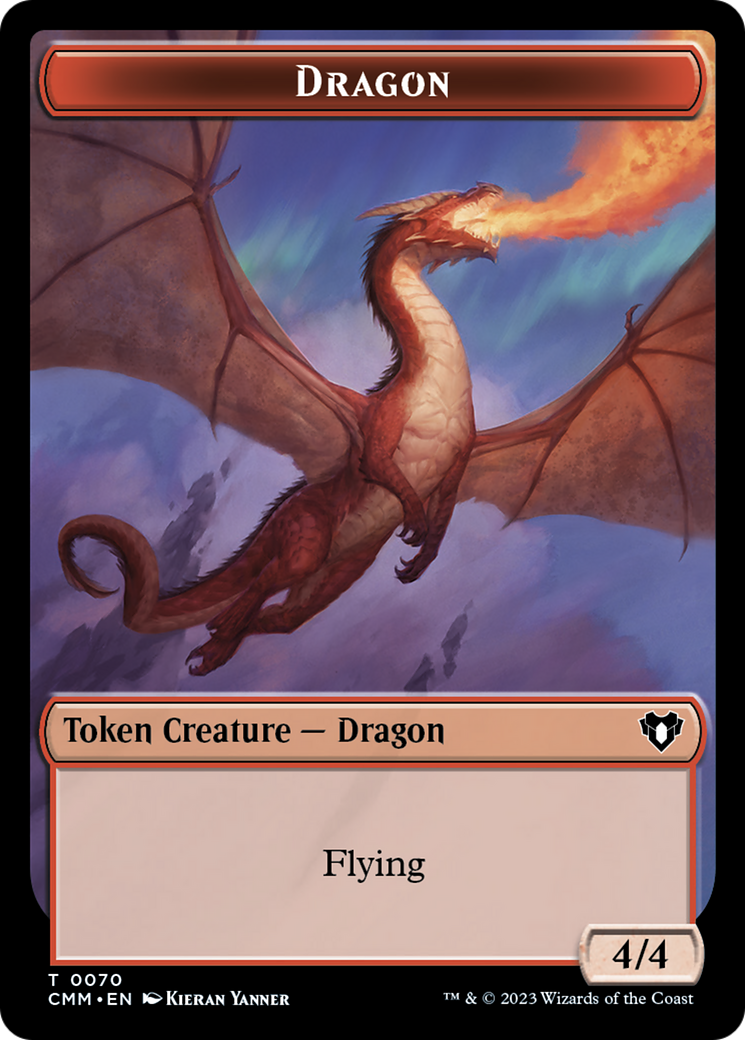 Dragon // Kor Ally Double-Sided Token [Commander Masters Tokens] 