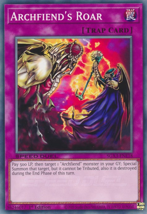 Archfiend's Roar [SGX3-JAN18] Common 