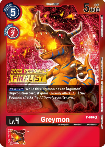 Greymon [P-010] (2023 Regionals Finalist) [Promotional Cards] 
