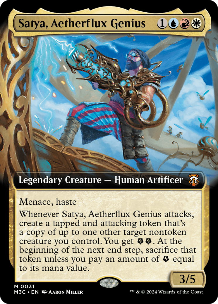 Satya, Aetherflux Genius (Extended Art) [Modern Horizons 3 Commander] 