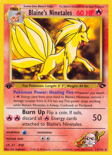 Blaine's Ninetales (21/132) [Gym Challenge 1st Edition] 