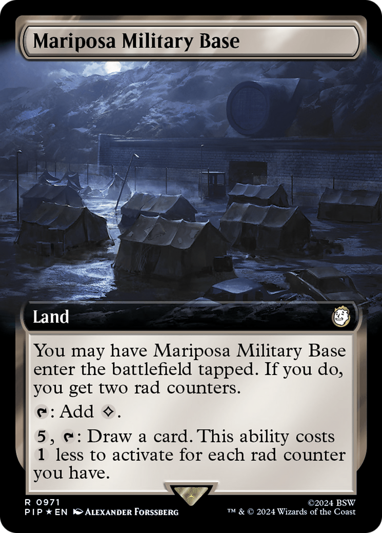 Mariposa Military Base (Extended Art) (Surge Foil) [Fallout] 