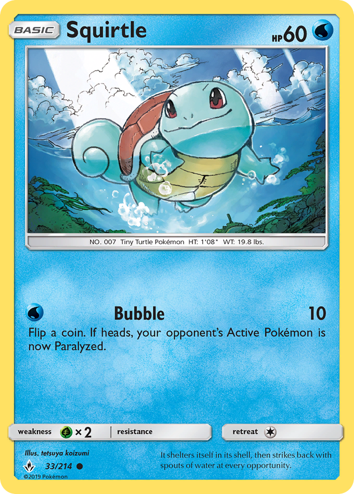 Squirtle (33/214) [Sun &amp; Moon: Unbroken Bonds] 