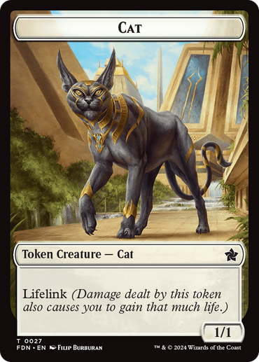 Cat (0027) // Phyrexian Goblin Double-Sided Token [Foundations Tokens] 